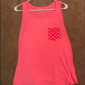 Bright pink tank top